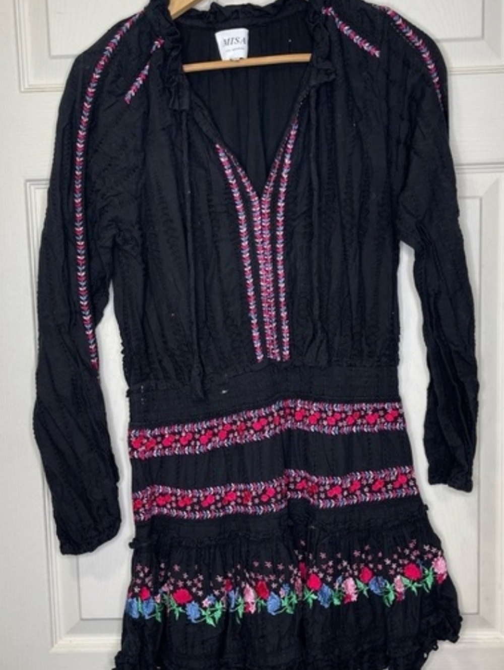MISA Los Angeles Manuela Embroidered Mini Dress Sz S